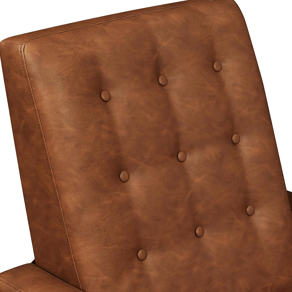 Mid-Century Modern Fabric Recliner Chair, Tufted Adjustable Sofa