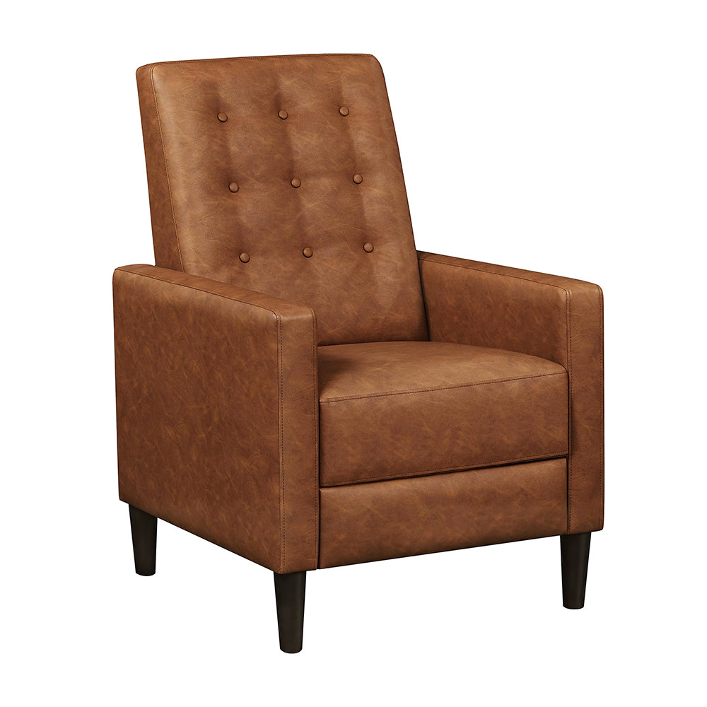 Mid-Century Modern Fabric Recliner Chair, Tufted Adjustable Sofa