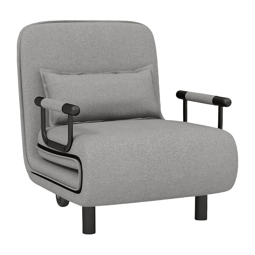 26.5" Folding Sofa Bed Chair, 5-Position Adjustable Recliner