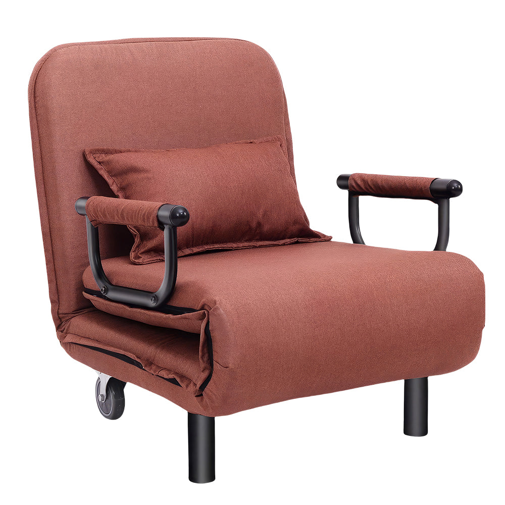 26.5" Folding Sofa Bed Chair, 5-Position Adjustable Recliner
