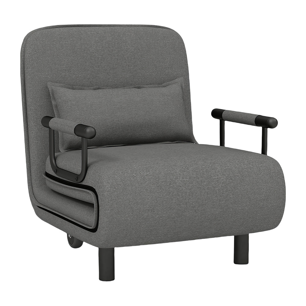 26.5" Folding Sofa Bed Chair, 5-Position Adjustable Recliner