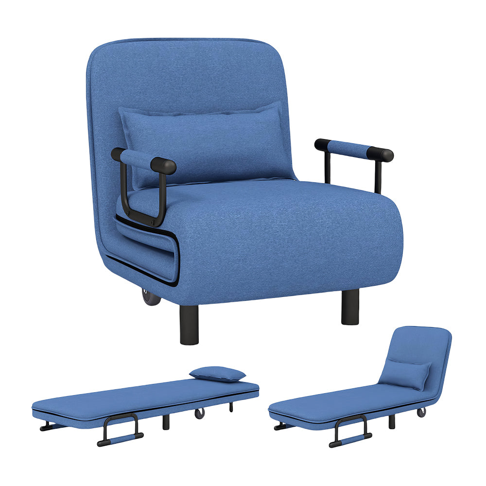 26.5" Folding Sofa Bed Chair, 5-Position Adjustable Recliner