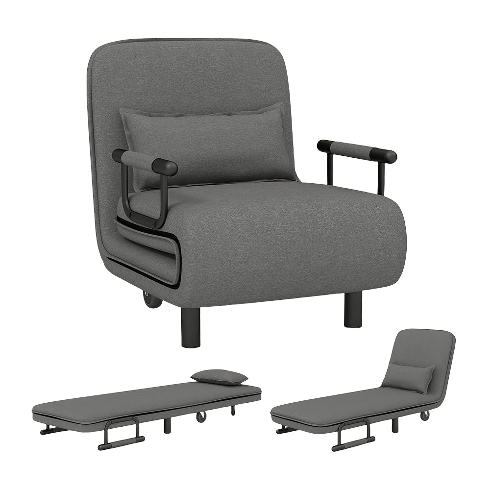 26.5" Folding Sofa Bed Chair, 5-Position Adjustable Recliner