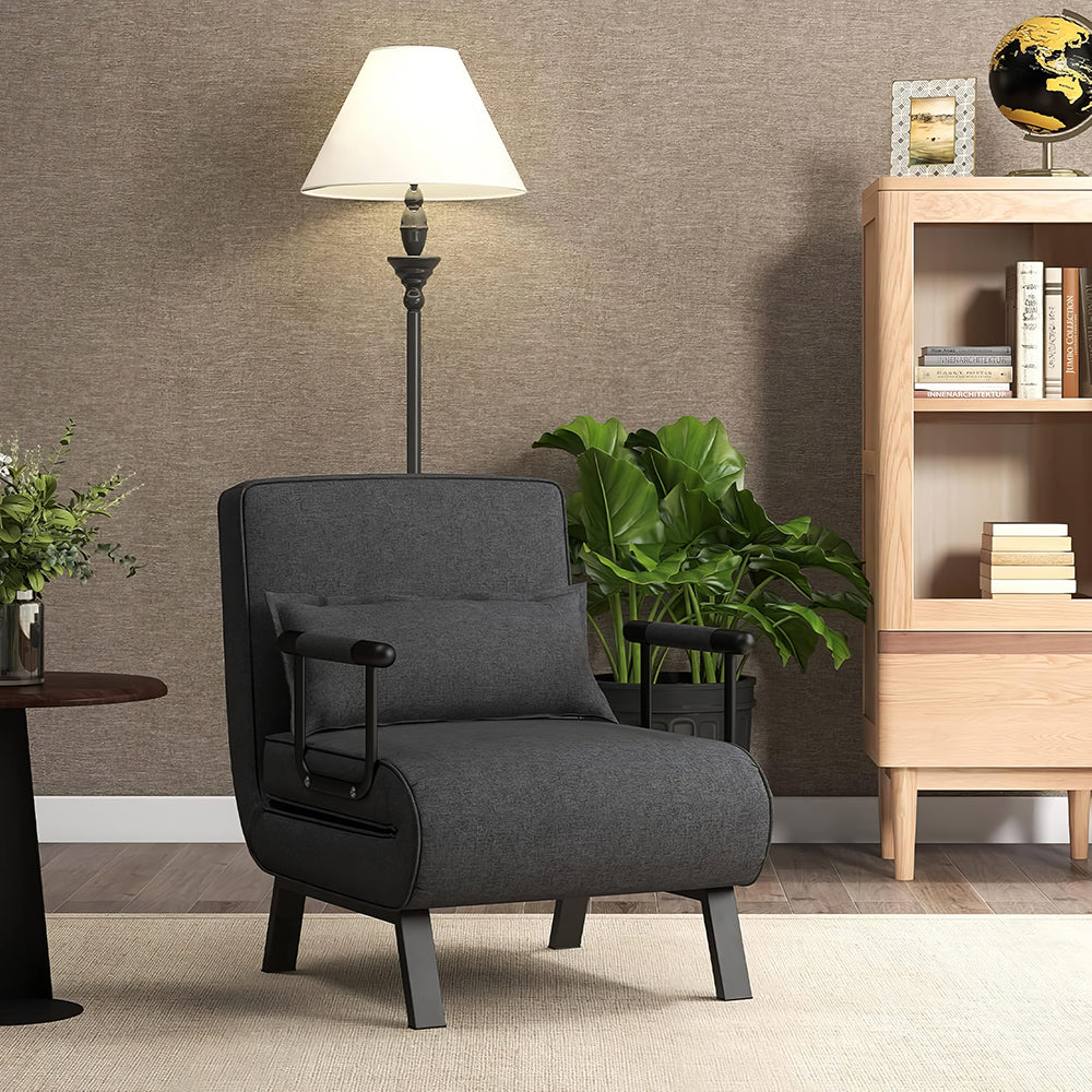 4-in-1 Convertible Sofa Bed Chair with Pillow, Adjustable Recliner