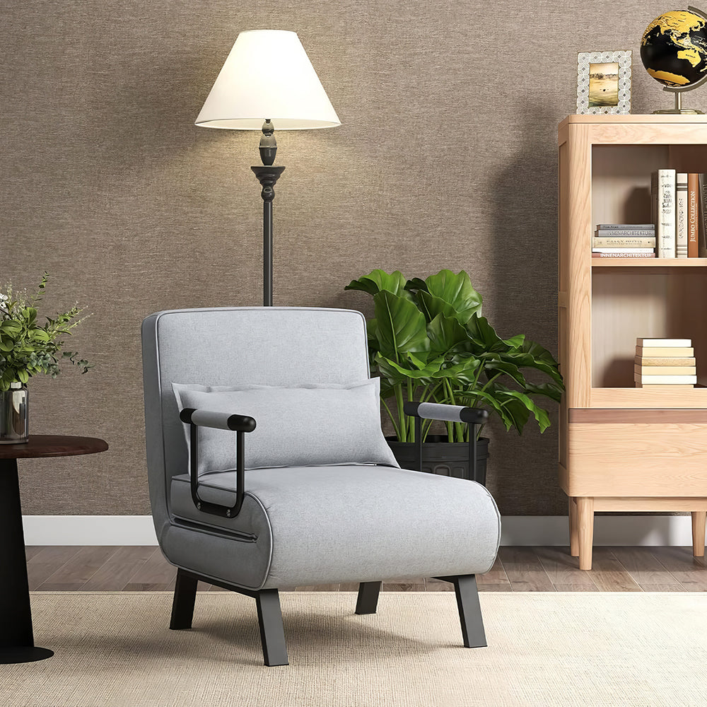 4-in-1 Convertible Sofa Bed Chair with Pillow, Adjustable Recliner