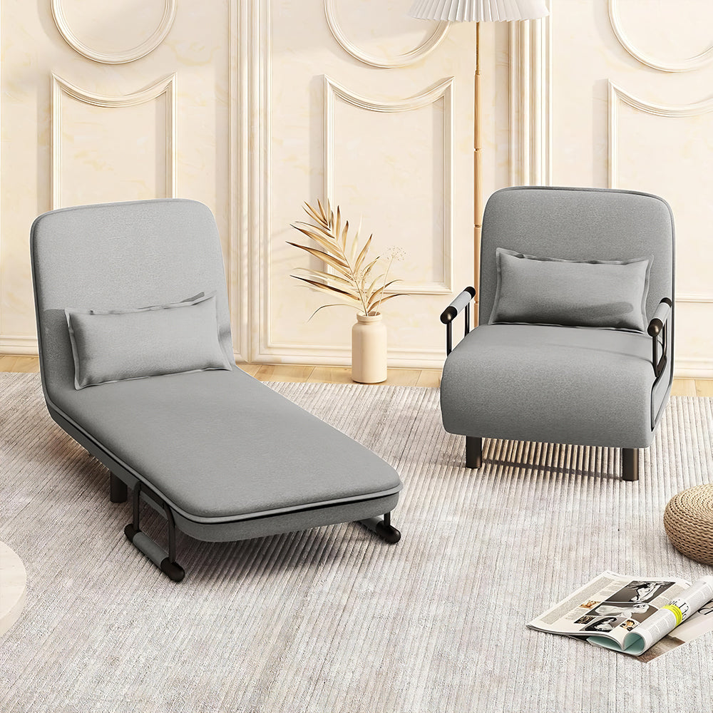 26.5" Folding Sofa Bed Chair, 5-Position Adjustable Recliner