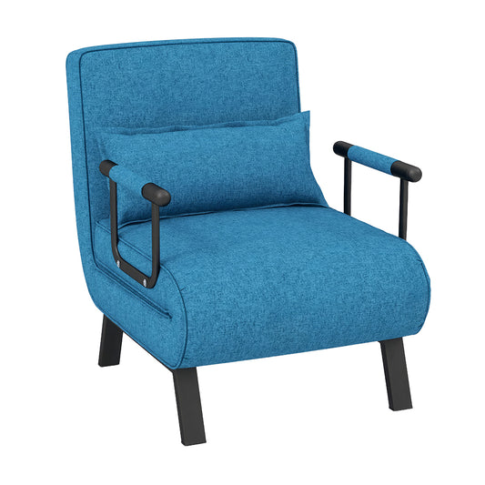 4-in-1 Convertible Sofa Bed Chair with Pillow, Adjustable Recliner