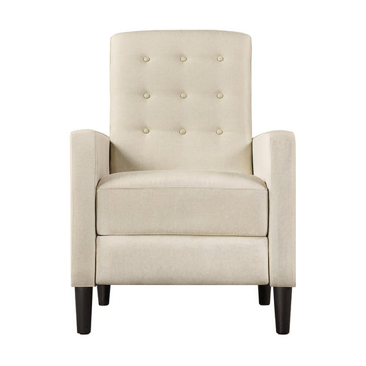 Mid-Century Modern Fabric Recliner Chair, Tufted Adjustable Sofa