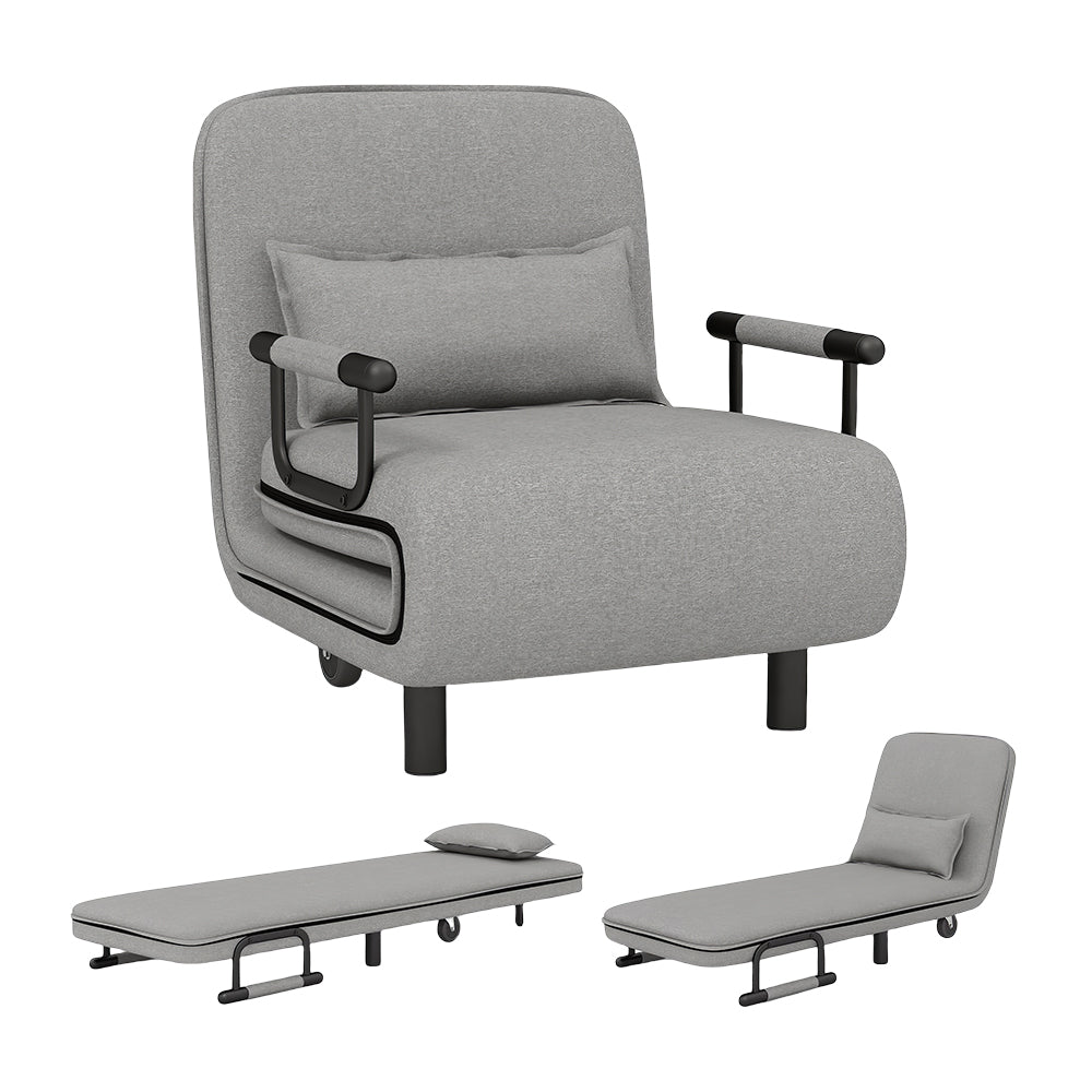 26.5" Folding Sofa Bed Chair, 5-Position Adjustable Recliner